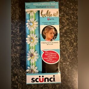 scunci Hollywood Roll Hairband - Blue and White